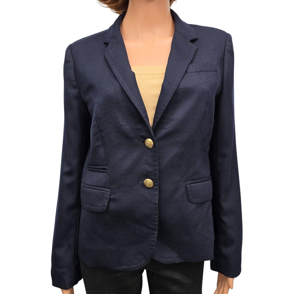 J. Crew Schoolboy Blazer Jacket Navy Women's Small Wool Blend Lined - Picture 5 of 12